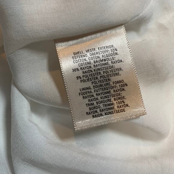 Maeve Anthropologie White Fringe Shift Dress Size 10 V-Neck Sleeveless - Picture 4 of 5